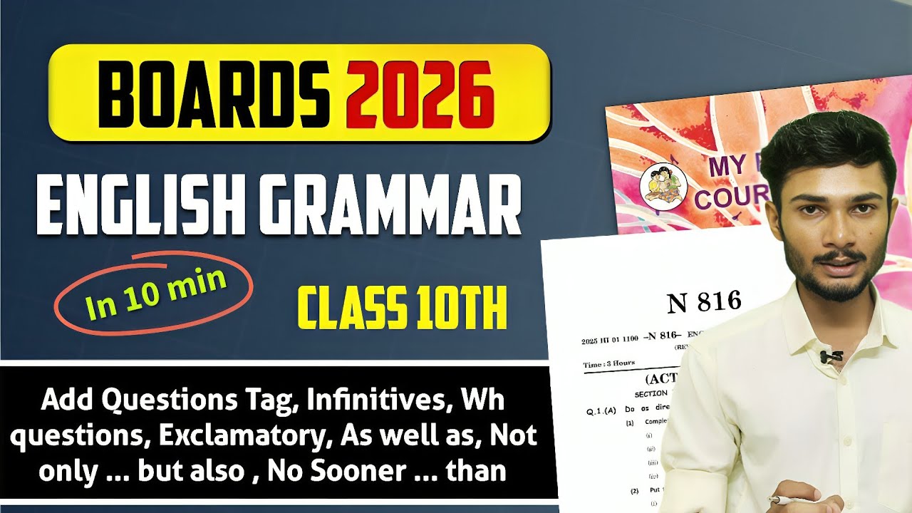 All IMP Topics🔥In 10 Min | English Grammar Class 10th | Board Exam 2026 |