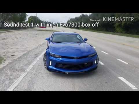 Camaro 2016 Gen6 turbo stock exhaust sound test with Injen Evo7300 intake with 2 turbo whistles.