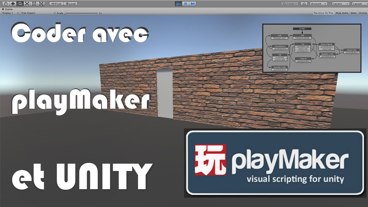 TUTO UNITY / les bases de PLAYMAKER - PART 1 - Ouvrir et fermer une porte