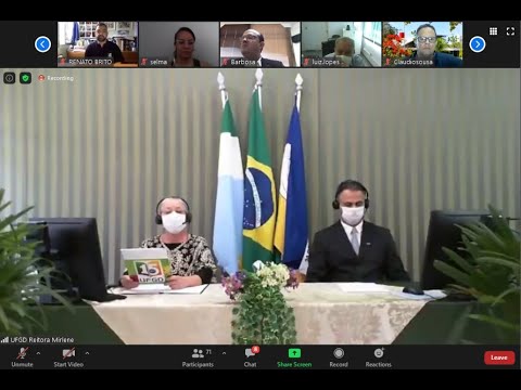 SOLENIDADE VIRTUAL DE INAUGURAÇÃO DE PRÉDIOS E DA USINA FOTOVOLTAICA NA UFGD