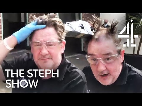 Johnny Vegas Gets Hair Shaved from 2-Metre Pole LIVE | The Steph Show