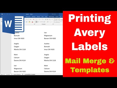 How to Print Avery Labels in Microsoft Word (Settings, Mail Merge, Templates)