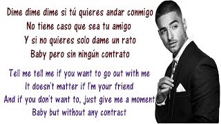 Maluma - Sin contrato Lyrics English and Spanish - Translation &amp; Meaning - Without Contract