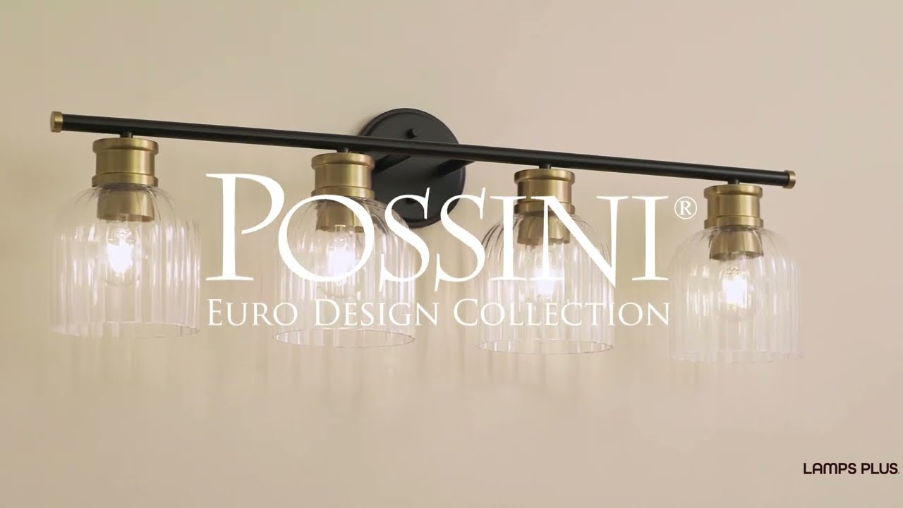 Video 1 Watch A Video About the Stiffel Lana Black and Warm Brass 4 Light Bath Light