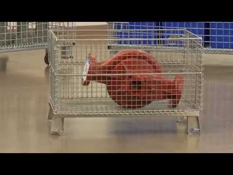 Collapsible Wire Container with Casters - 48 x 40 x 37 1/2"