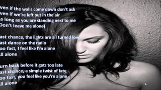 Alyssa Reid Ft  JRDN   Last Chance LYRICS