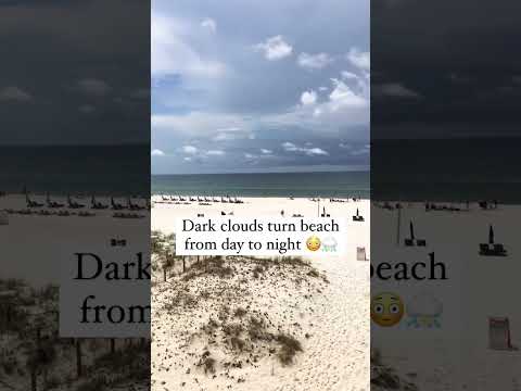 dark clouds turn beach from day to night #beach #sun #vacation #fun #rain #storm
