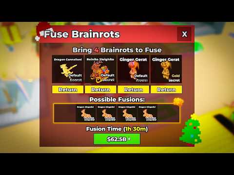 Fusing The MOST EXPENSIVE CHRISTMAS BRAINROTS For DRAGON GINGERINI