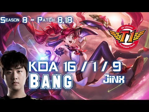 SKT T1 Bang JINX vs KAI'SA ADC - Patch 8.18 KR Ranked