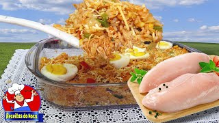 ALMOÇO/JANTA - RISOTO DE FRANGO🐔Simples - Fácil - Barato e gostoso 🐔Rende muito.