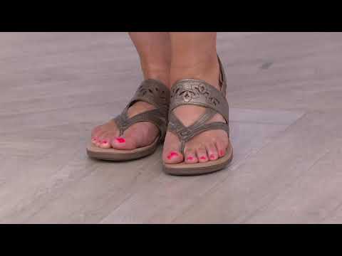 Earth Origins Leather Thongs Sandals - Belle Becky on QVC