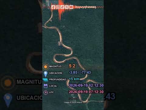 🌍SISMO REPORTADO - IGP🌍 #M5.2 #Sismo #Condorcanqui #Amazonas #Bagazán #Bacheacu #Fortaleza