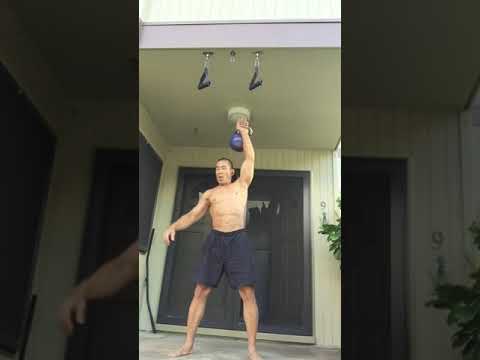 Home Workout in Hawaii - Alternating Kettlebell Snatch 20 kg. for 10 minutes