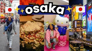I spent 24 hours eating osaka street food  🚂 🇯🇵 | an osaka + hello kitty train japan travel vlog