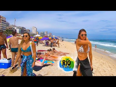 LEBLON Beach 🇧🇷 Rio de Janeiro Brazil 2021 - [Beach Walk Full Tour]