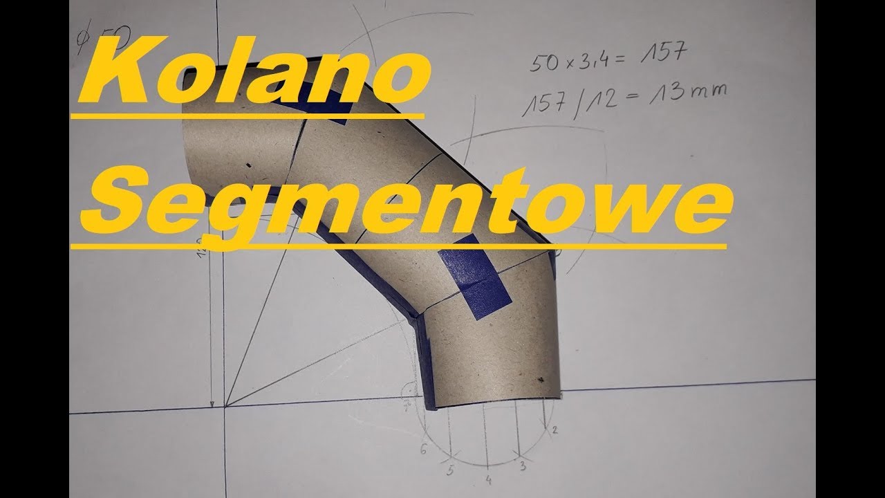 Kolano segmentowe - 3 częściowe  - wykonanie szablonu