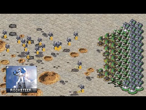 Making 20 Rocketeers *Angry* (Fully Upgraded): Red Alert 2