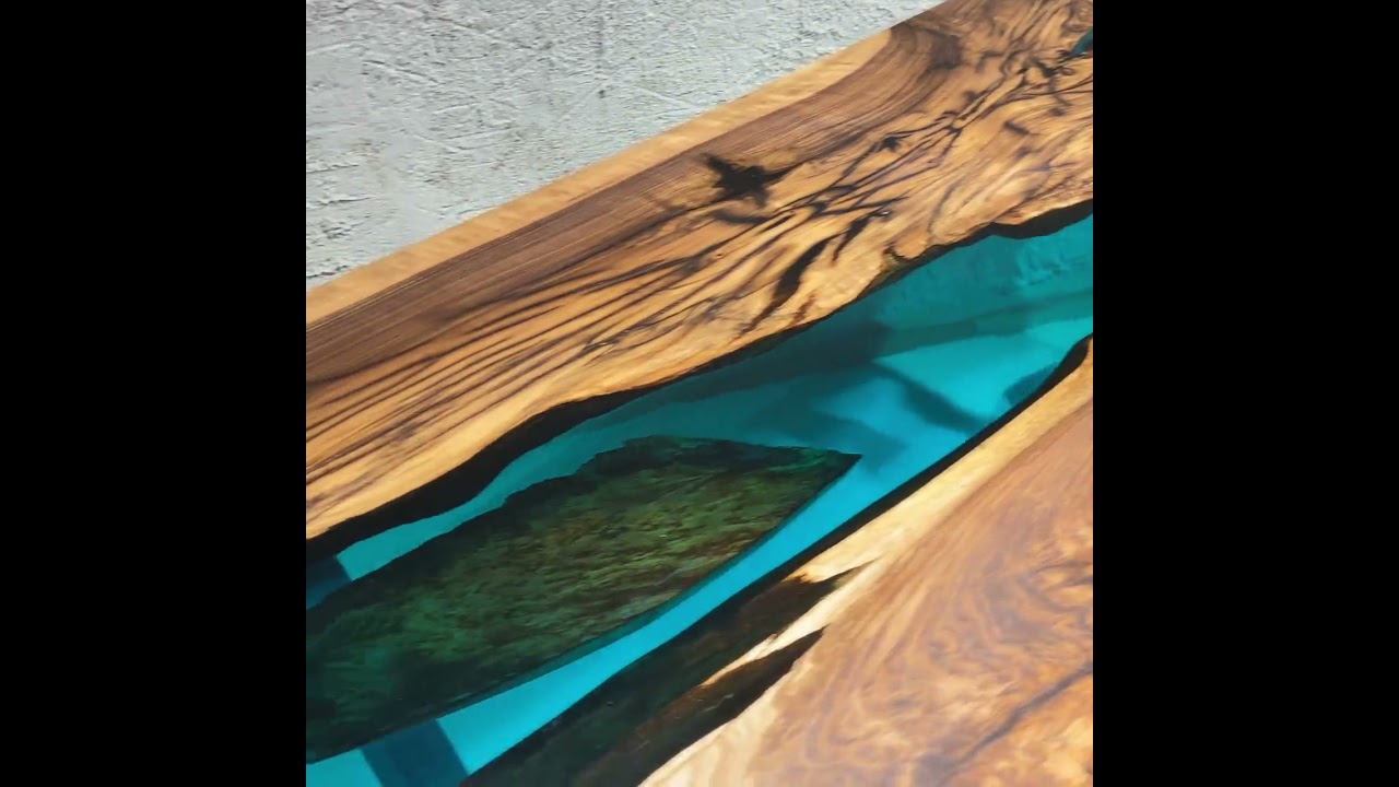 Table Riviere Epoxy resine pour Salle A manger