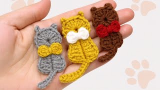 Super Cute Crochet Cat 😸 Applique Pattern 🐈