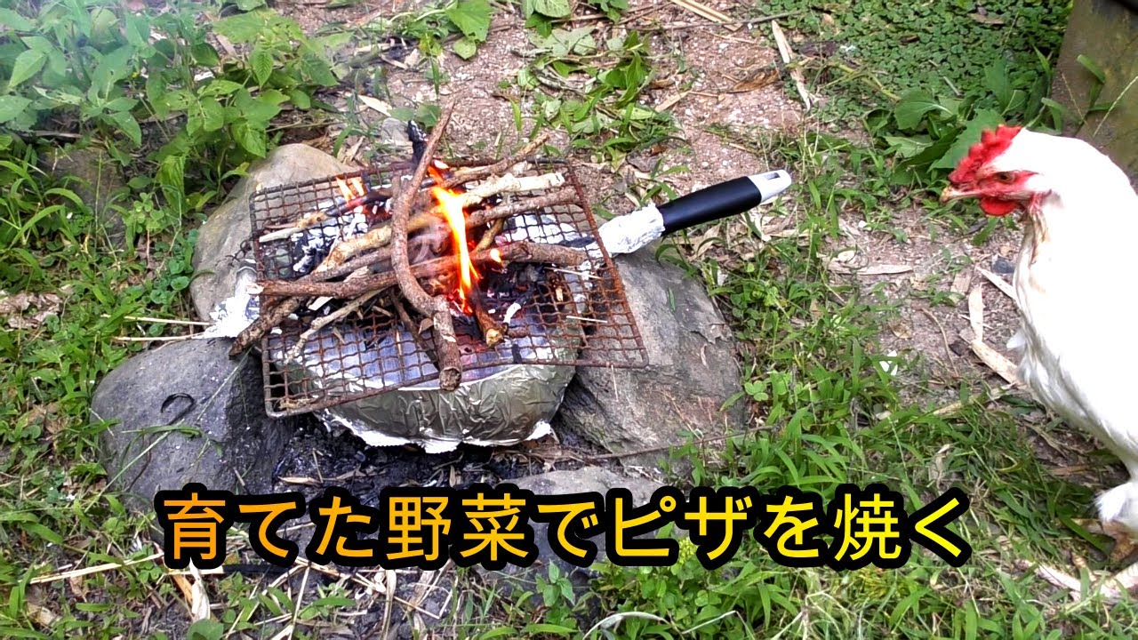 畑で野菜を育て自給自足。ピザも焼きました。家庭菜園