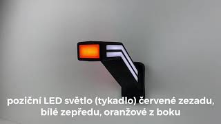 Poziční LED (tykadlo) gumové levé - červeno/bílo/oranžové, 12-24V,ECE