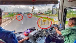 EXTREMELY HIGHSPEED &amp; SKILLED SCANIA BUS DRIVING At NH 19 | VOLVO BUS Driving