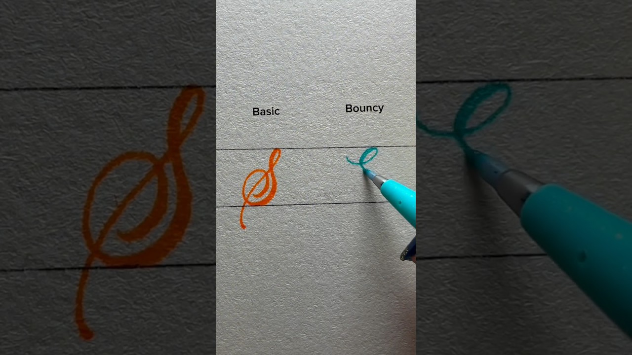 “S” basic & bouncy calligraphy || tutorial