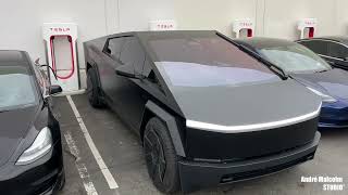 Tesla CyberTruck in MatteBlack wrap.