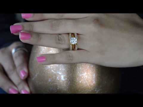 0.75 Ct. Cathedral Channel Set Princess Cut Ring Guard - TwoBirch TB-GUARD-0051-WG-J