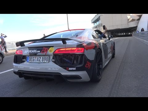 2016 Audi R8 V10 w/ Akrapovic Exhaust - Driving with the Audi Squad!