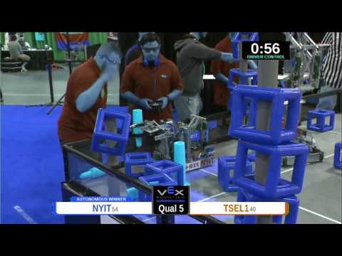 2015 VEXU Q5 - NYIT vs TSEL1 - 64 to 43-Division Div-VEX U-VEX Worlds 2015