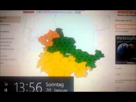 Thüringen Leinerfelde-Worbis dreifache Unwetterwarnung 20.01.13.