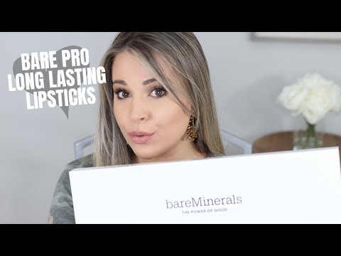 BAREMINERALS BAREPRO LONG LASTING LIPSTICK REVIEW + LIP SWATCHES *ALL SHADES*