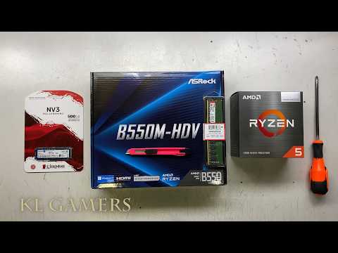 ASRock B550M-HDV Socket AM4 Micro-ATX Motherboard, Supports AMD Ryzen 5000/4000/3000 Series Processors, DDR4 4733+(OC), PCIe 4.0, Gigabit LAN video review thumbnail