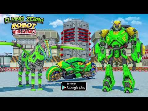 Flying Zebra Robot Bike Game: Robot Games