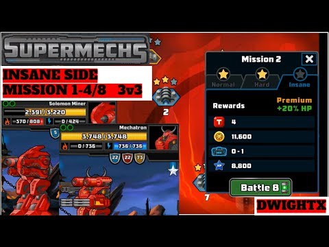 Supermechs⛅ INSANE 3v3 Campaign Missions 1-4/8 🤖 Overlords Den [PART 7]