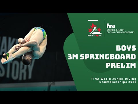 Плавание LIVE | Diving | Prelim | Boys (16-18 Years old) | 3m Springboard | World Junior Championships 2022