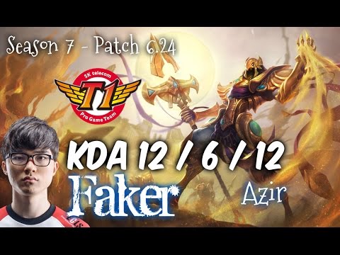 SKT T1 Faker AZIR vs SYNDRA Mid - Patch 6.24 KR Ranked