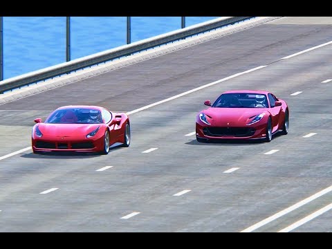Ferrari 812 Superfast vs Ferrari 488 GTB - TOP SPEED BATTLE