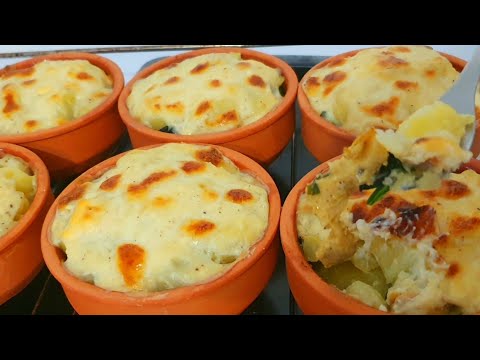 Potato, Spinach and Chicken Gratin with Béchamel