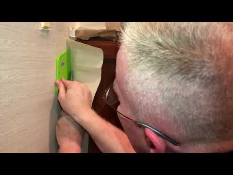 How To Cut Wallpaper Around Cabinet Crown Moulding - Spencer Colgan