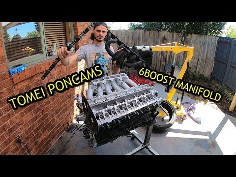 RB25DET FULLY FORGE GETS TOMEI PONCAMS + 6BOOST MANIFOLD!