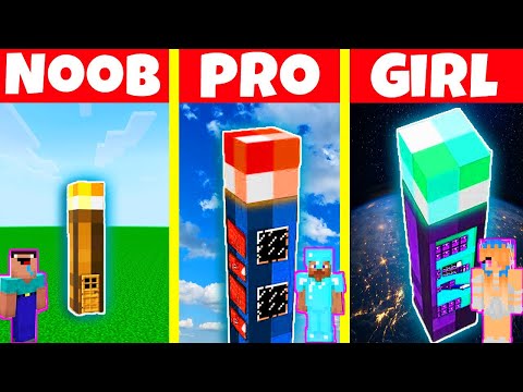 Minecraft Battle: NOOB vs PRO vs GIRL: BUILD TORCH HOUSE in Minecraft CHALLENGE / ANIMATION / AVM