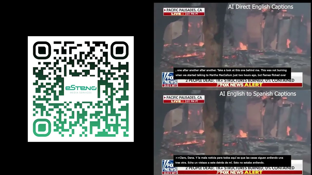 Demo Closed Captions AI Powered - Automatic English and Spanish translation - Newscasts