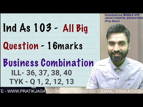ind as 103 All BIG Question | Business Combination | Ca final FR | Pratik Jagati