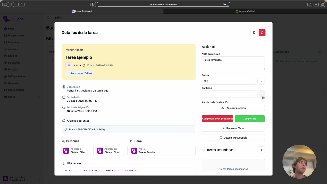 Cómo mover una tarea entre etapas