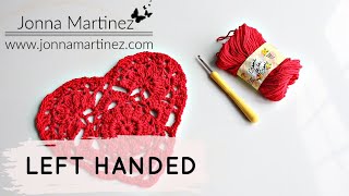 Left Handed | HOW TO CROCHET A DOILY HEART | Lace heart | ❤️