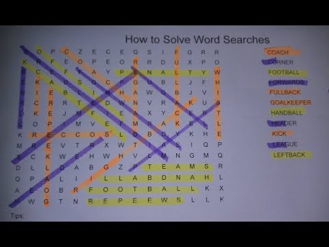 Part of a video titled How to Solve a Word Search Puzzle Quickly - Tips, Tricks and Strategies