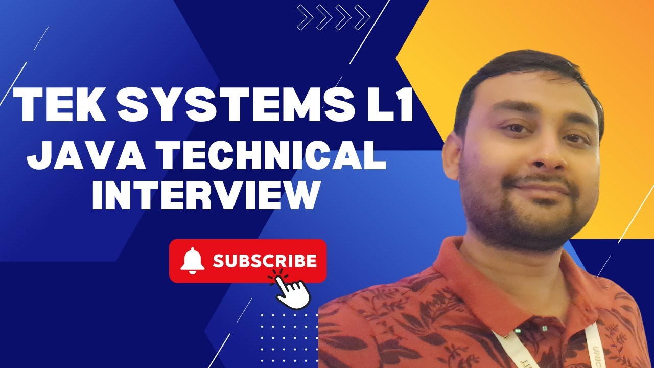 Tek Systems L1 round | Java Developer interview Experience for 5+ years