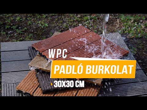 WPC 2 m2 padlóburkolat 11db 60x30cm, csíkozott, csokoládé összepattintható - Videó